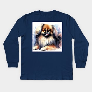 Pekingese Dog Kids Long Sleeve T-Shirt